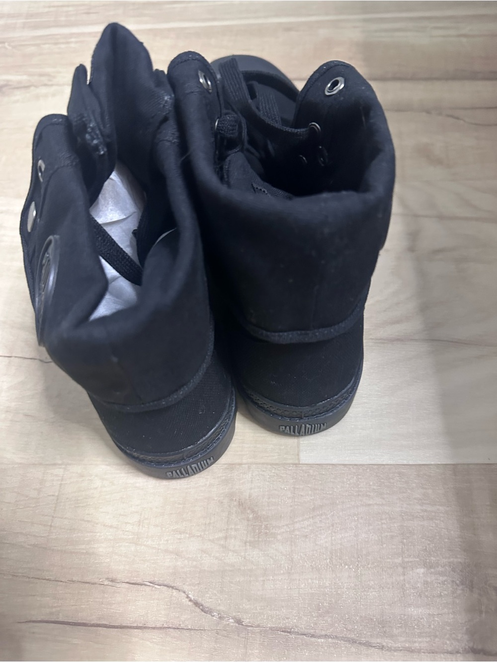 Palladium Black Canvas Lace-Up High-Top Boots - Picture 3 of 8
